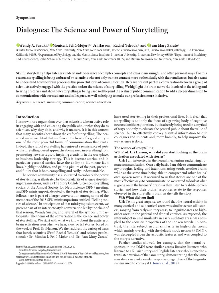Neuroscience of Storytelling Insights | PDF | Storytelling | Science