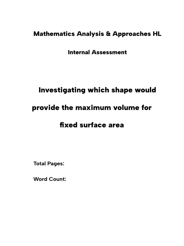 Maximizing Volume for Fixed Shapes | PDF | Mathematical Optimization ...