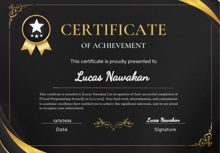 Certificate of Completion: Visual Programming | PDF