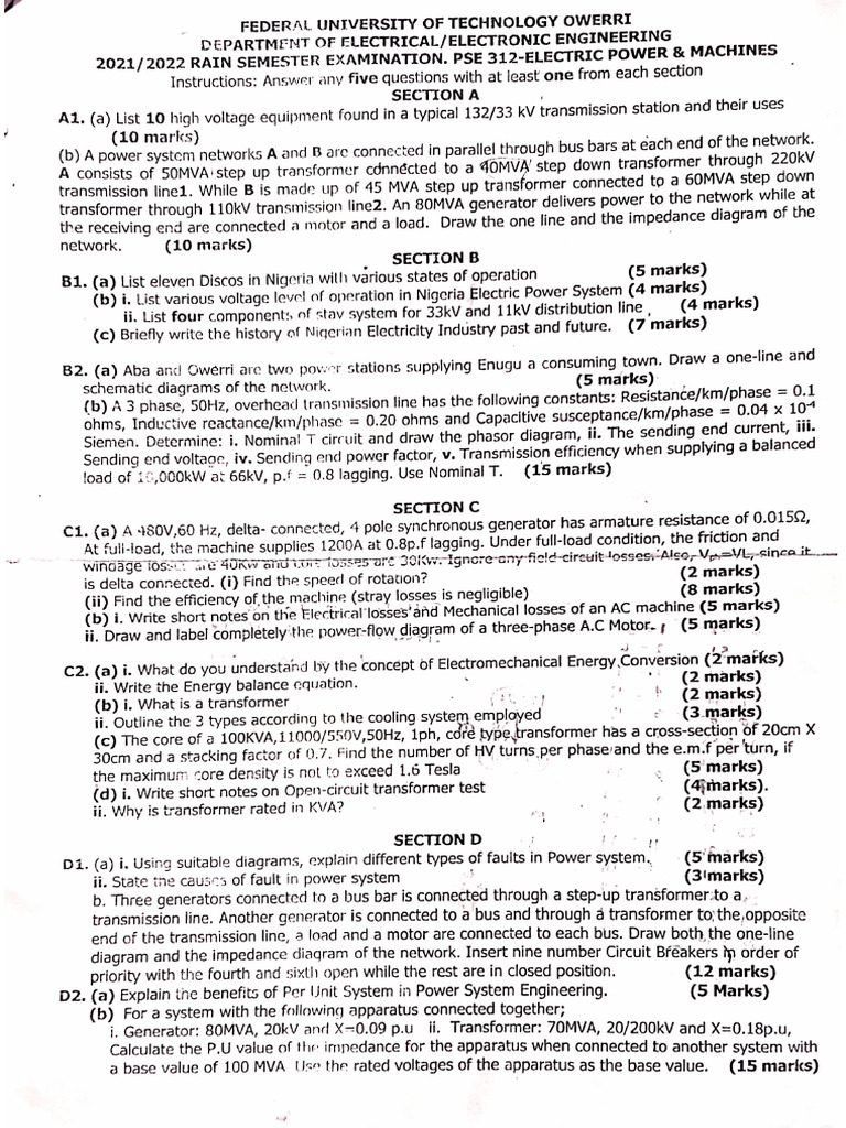 Epe 312 Past Questions | PDF