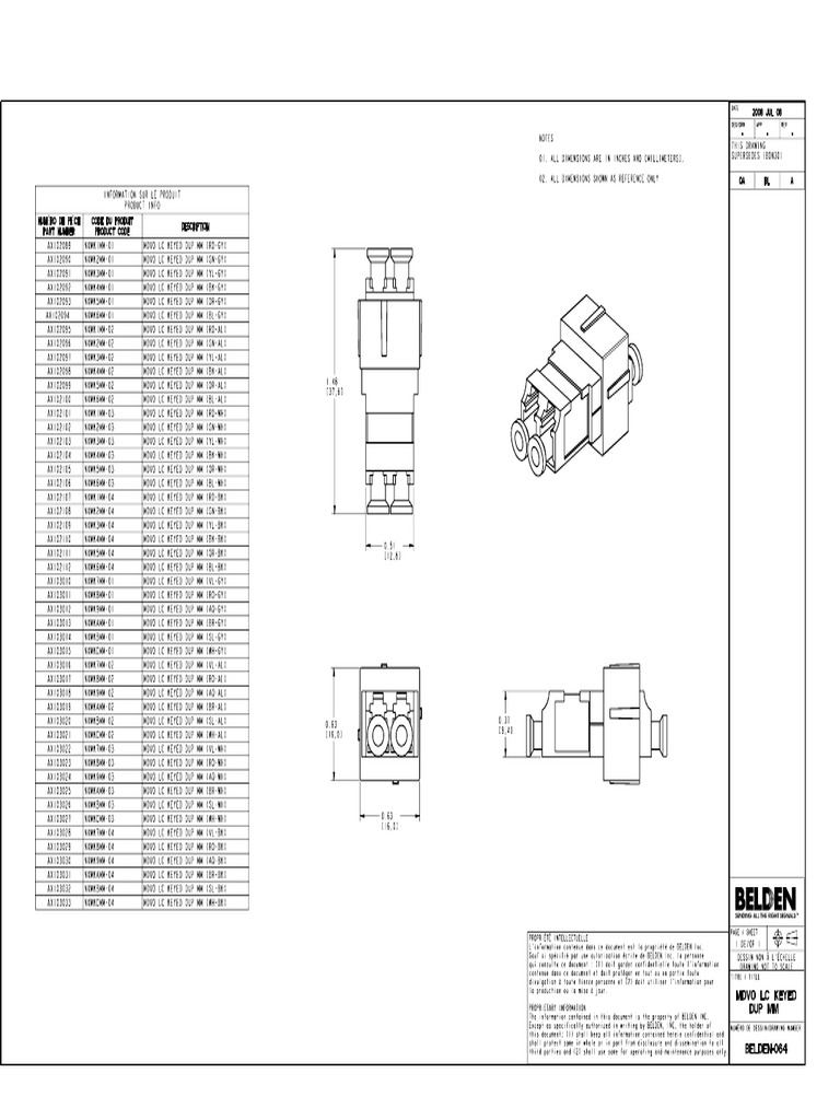 Belden-064 Mdvo Insertlc Keyed Dup | PDF