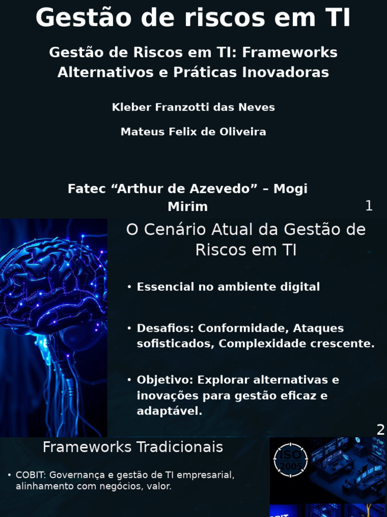 Gestão de Riscos em TI: Inovações e Frameworks | PDF | Cobit ...