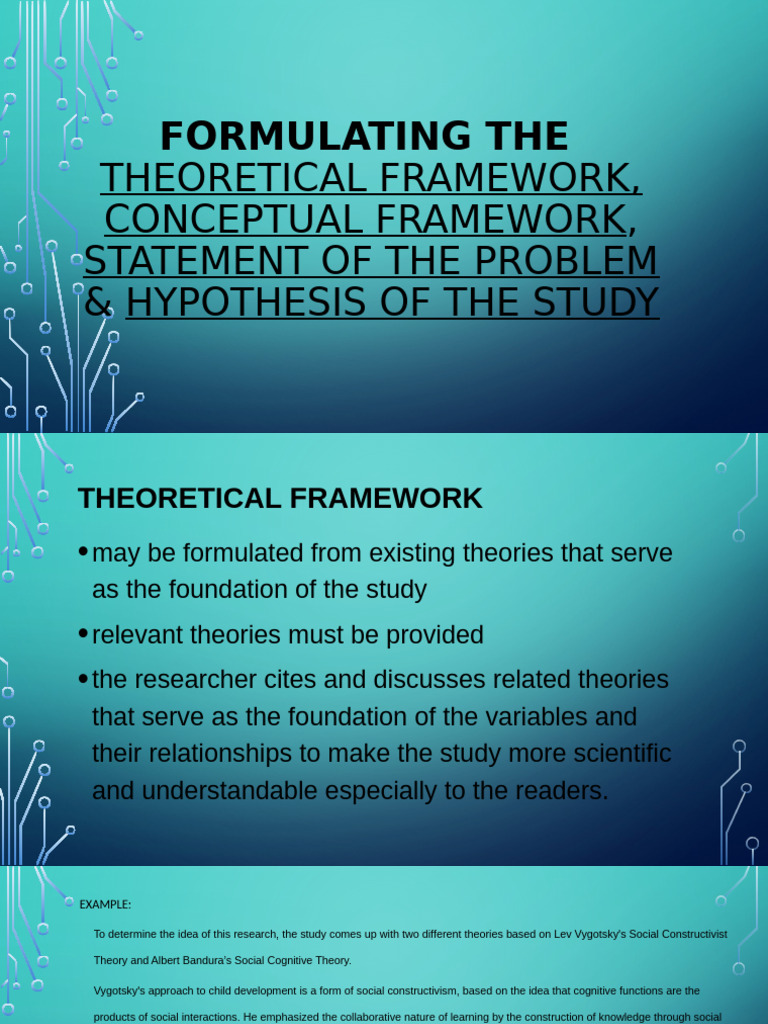 Research Frameworks and Hypotheses Guide | PDF | Constructivism ...