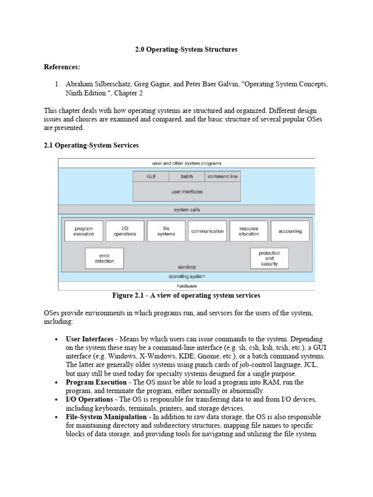 2.0 CCS 2124 Operating System Structure | PDF | Booting | Kernel ...