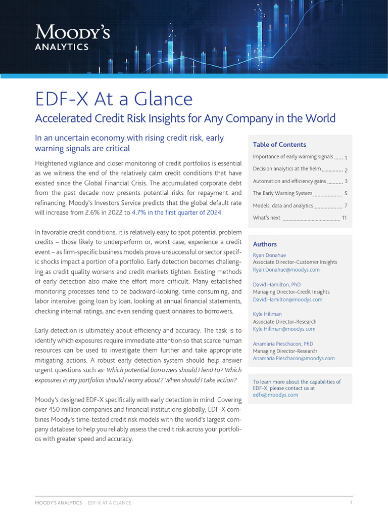 EDF-X: Early Detection of Credit Risk | PDF | Financial Risk | Risk