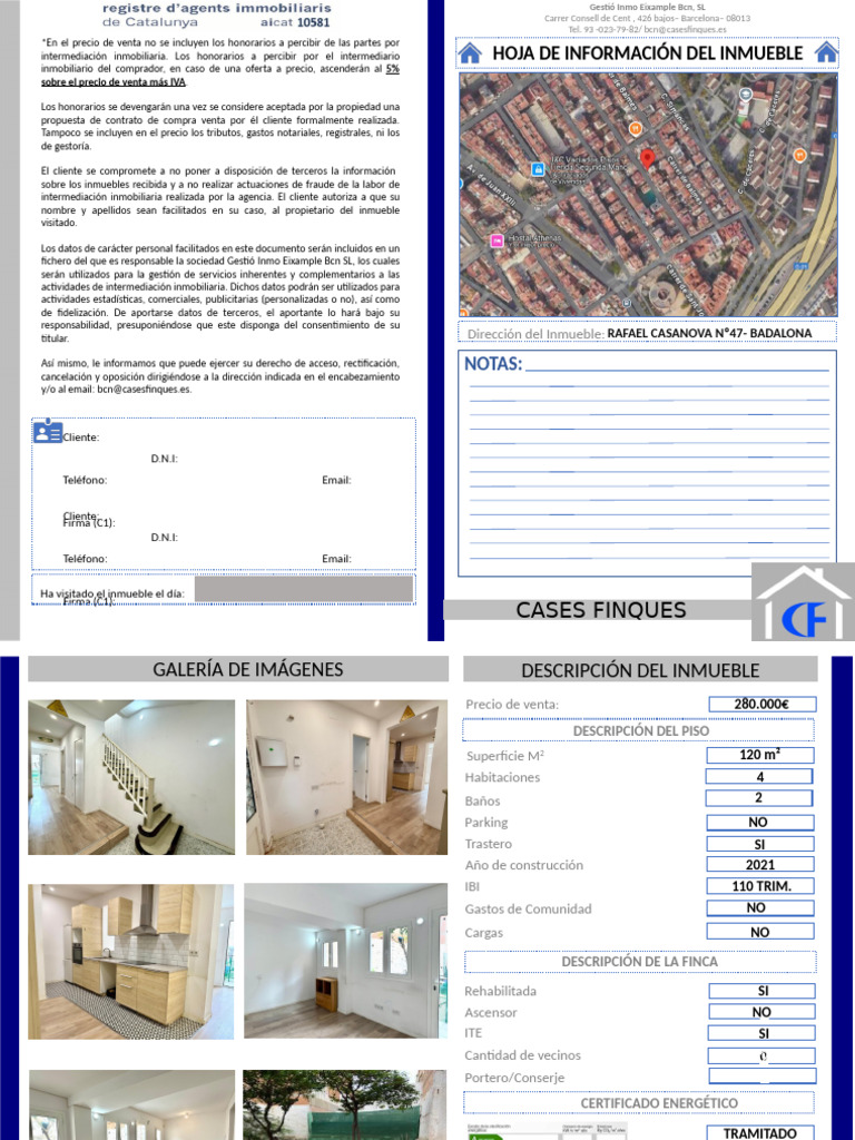 Ficha Informativa- Rafael Casanova Nº47 | PDF