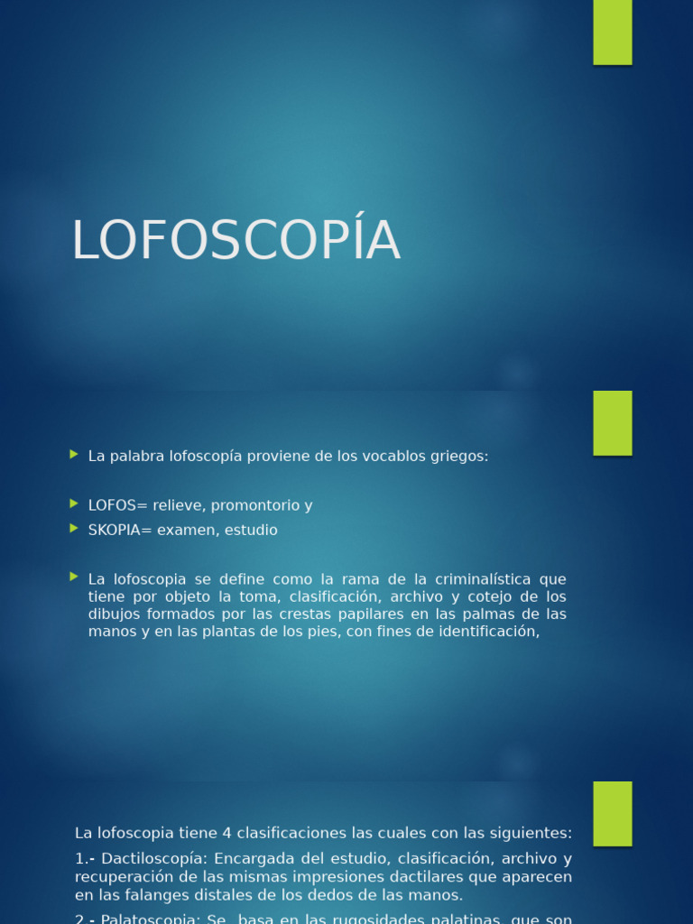 Introducción a la Lofoscopía | PDF