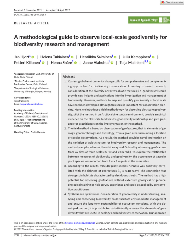 Observing Local-Scale Geodiversity Methods | PDF | Erosion | Stream