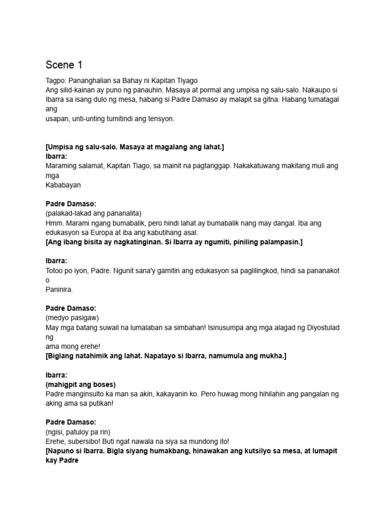 Filipino Script - Noli Me Tangere | PDF