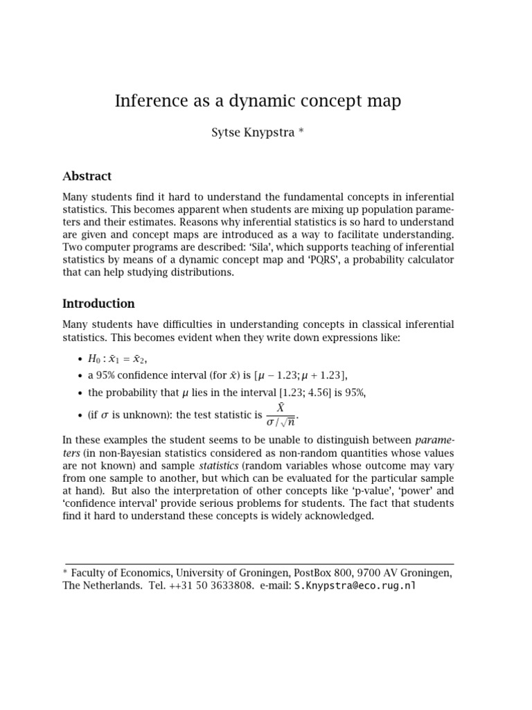 Inference As A Dynamic Concept Map: Sytse Knypstra | PDF | Probability ...