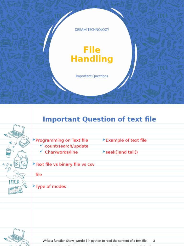 Python Text File Handling Techniques | PDF | Text File | Pointer ...