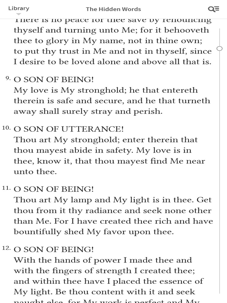 The Hidden Words of Bahá'u'lláh | PDF