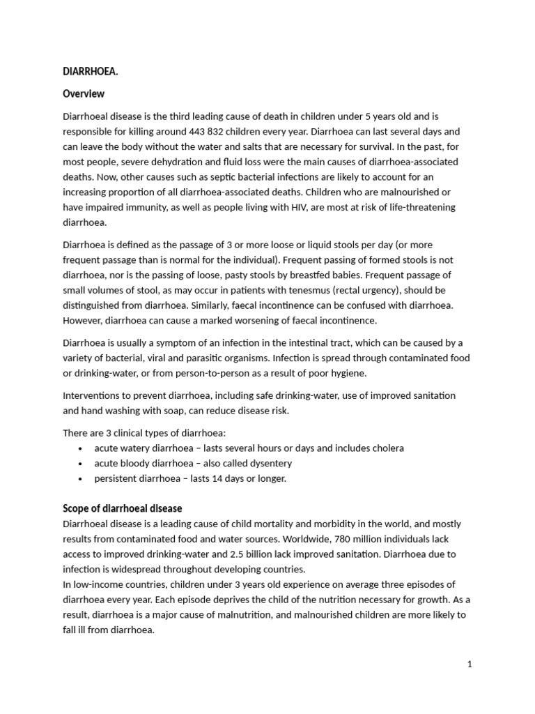 Understanding Diarrhoea in Children | PDF | Diarrhea | Gastrointestinal ...