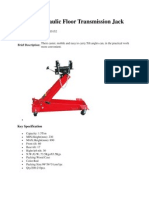 1.5ton Hydraulic Floor Transmission Jack: Model: Product Approvals: Brief Description