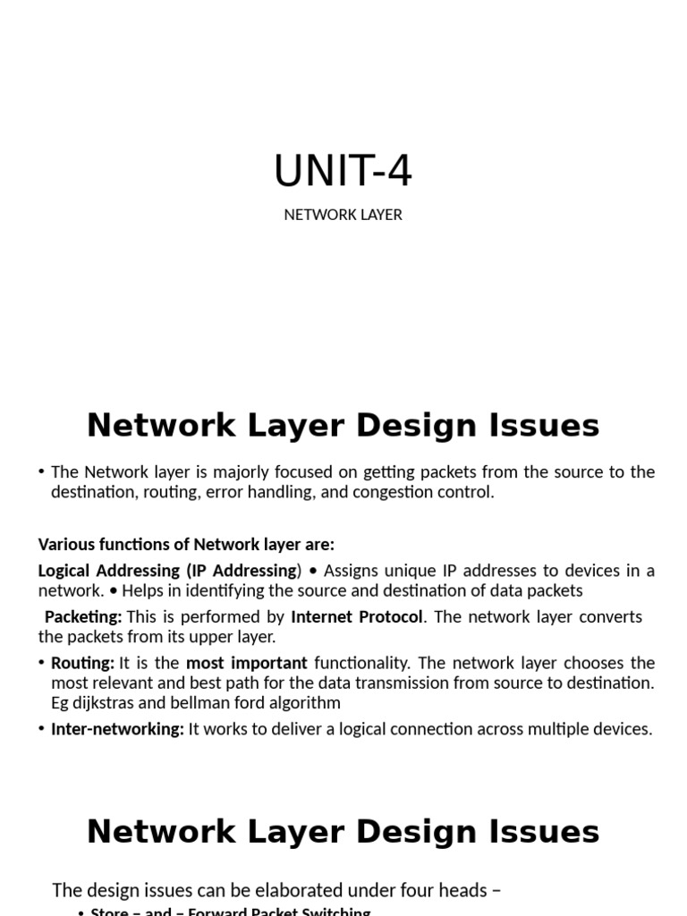 Network Layer Design and Functions | PDF | Ip Address | Internet Protocols