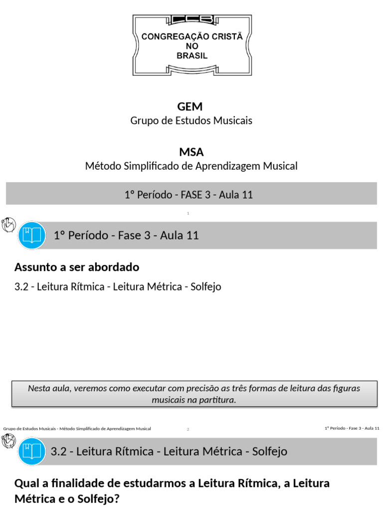 Leitura Rítmica e Métrica no Solfejo | PDF | Ritmo | Partituras