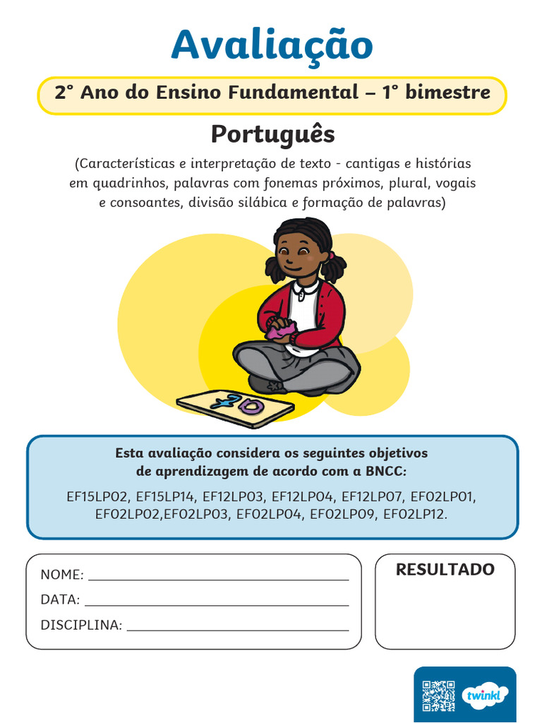 Avaliação de Português 2º Ano - 1º Bimestre | PDF | Cães