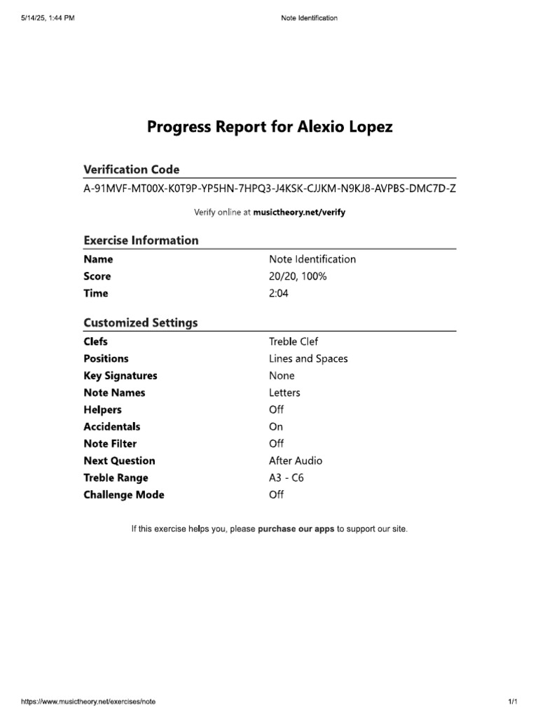 Note Identification Exercise | PDF
