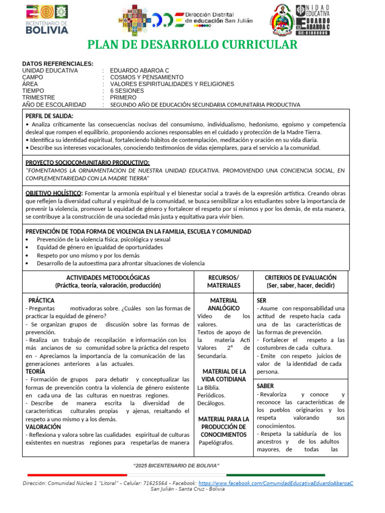 PDC Valores 2do Sec. | PDF | Meditación | Comunidad