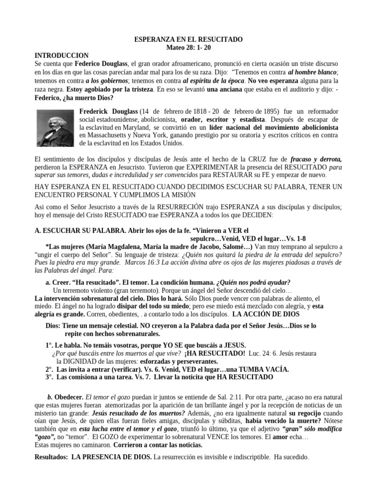 Esperanza en el Resucitado: Fe y Gozo | PDF | La resurrección de Jesús ...