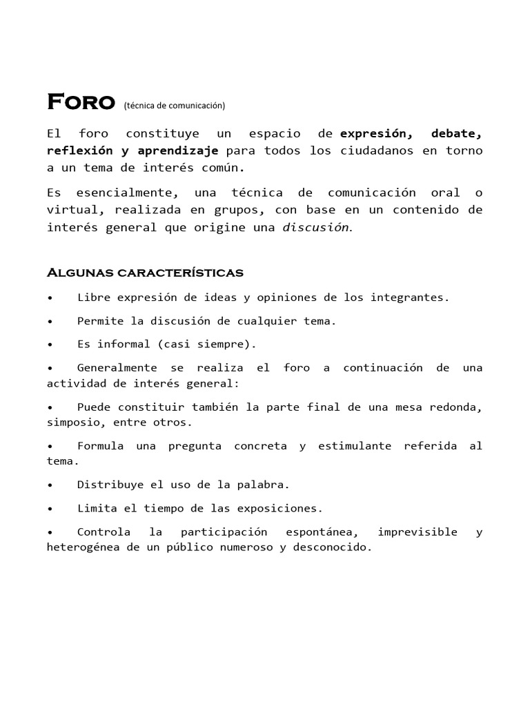 Guía Práctica para Organizar Foros | PDF