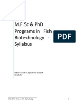 M.F.SC & PHD Programs in - Syllabus: Fish Biotechnology