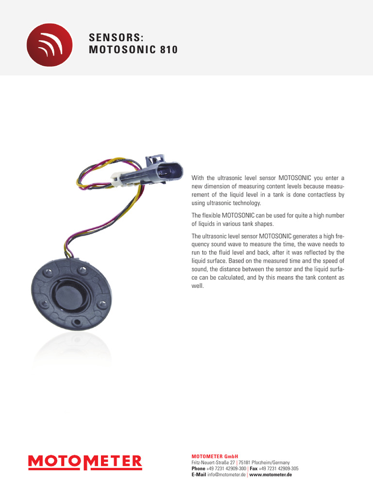 Diesel Level - MOTOSONIC 810 | PDF | Sensor | Ultrasound