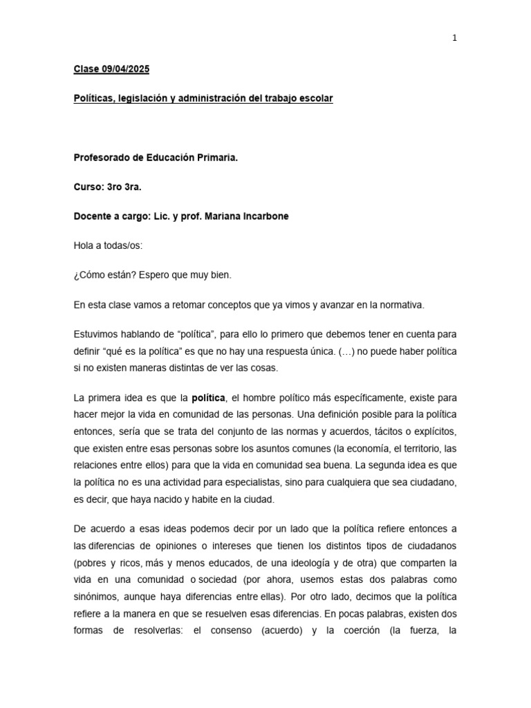 Clase 090425 3ro 3ra 2025 | PDF | Estado (política) | Legislador