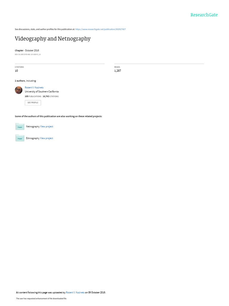 Videography and Netnography in Research | PDF | Ethnography