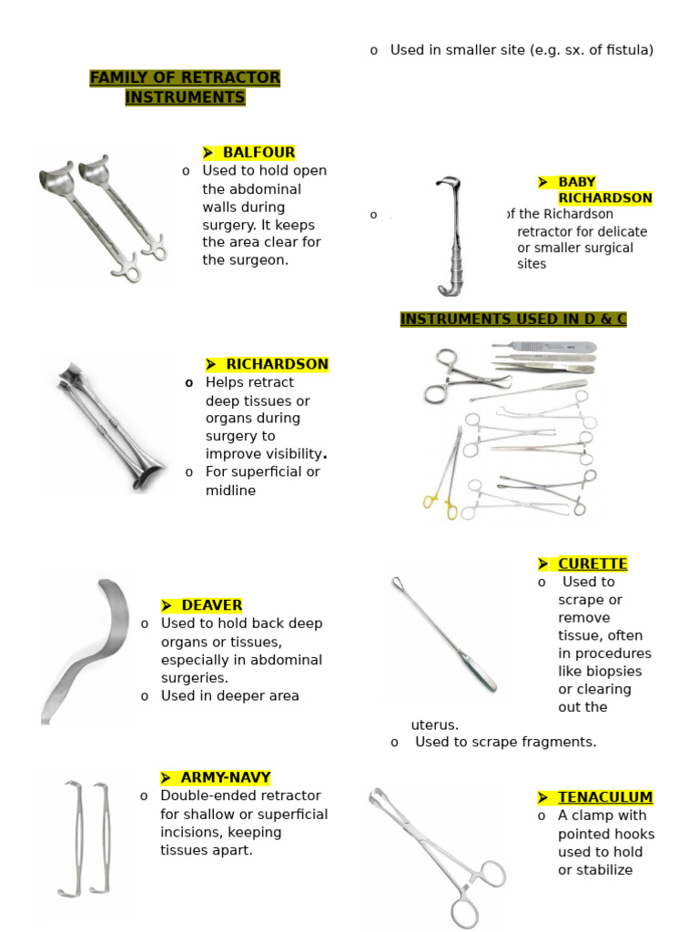 Surgical Instrument Families Overview | PDF | Surgical Suture | Medical ...