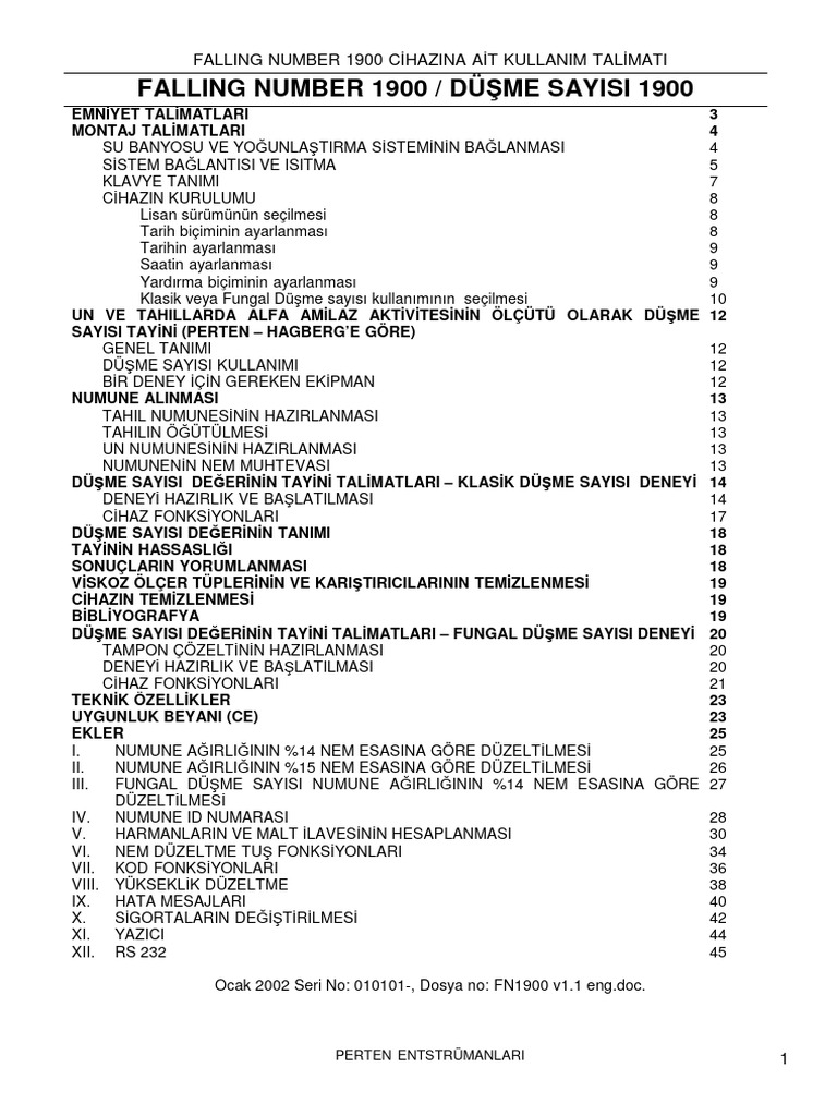 Falling Number 1900 | PDF
