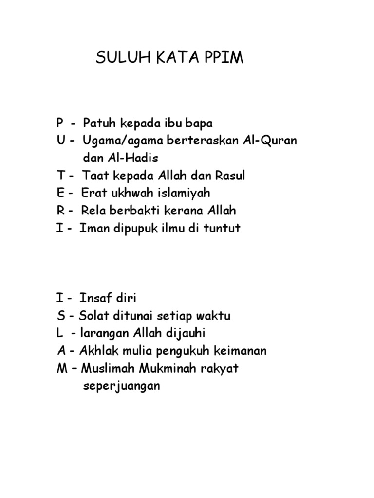 suluh kata puteri islam