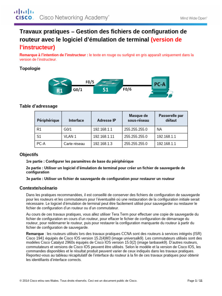 Gestion des configurations de routeur | PDF | Terminal informatique ...