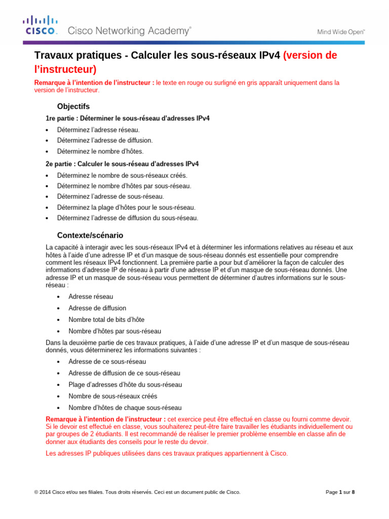Calcul des sous-réseaux IPv4 /18 | PDF | Adresse IP | Protocoles réseau
