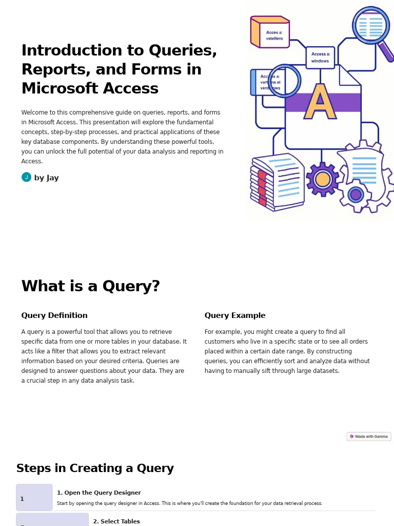 Introduction to Queries Reports and Forms in Microsoft Access | PDF ...