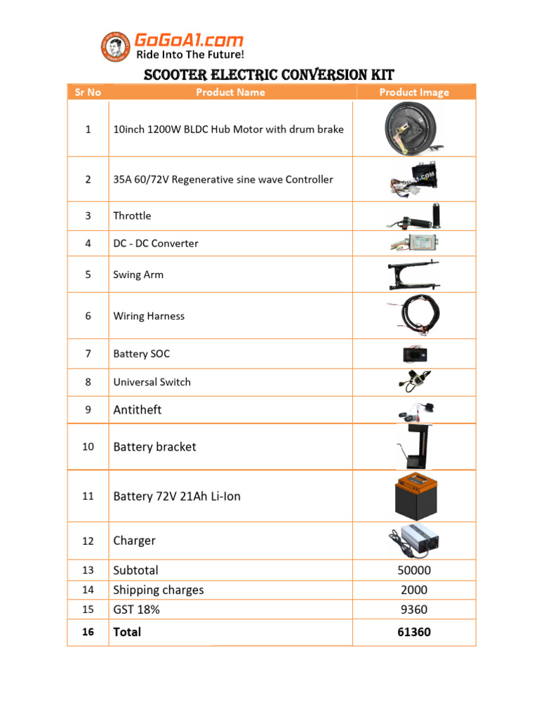 Electric Scooter Conversion Kit Guide | PDF