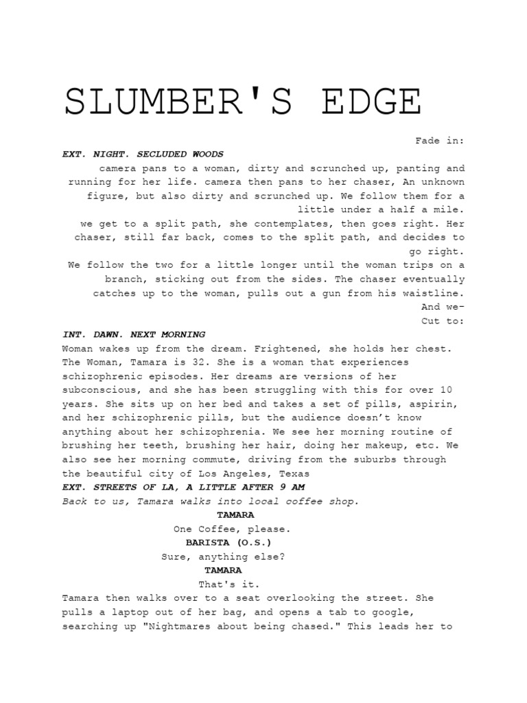 Slumber's Edge Screenplay | PDF | Mind