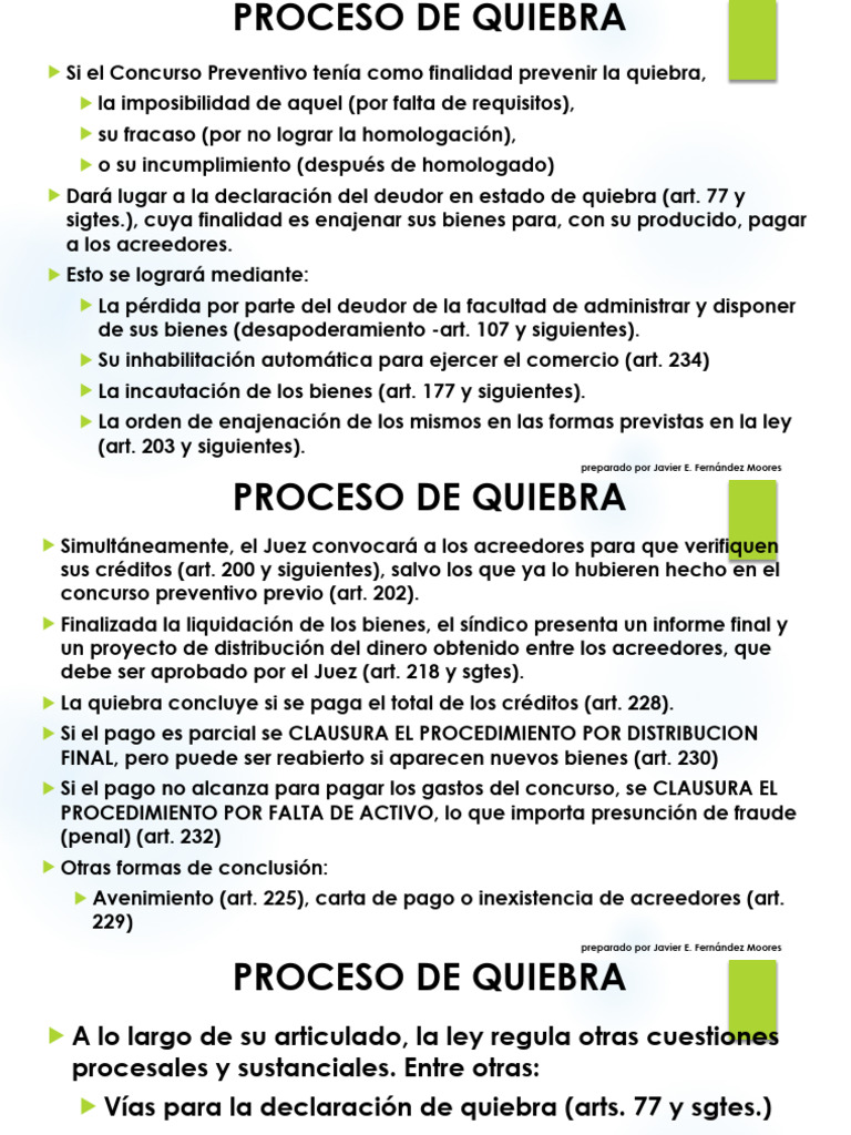 Proceso de Quiebra: Aspectos Clave y Legalidad | PDF | Bancarrota ...