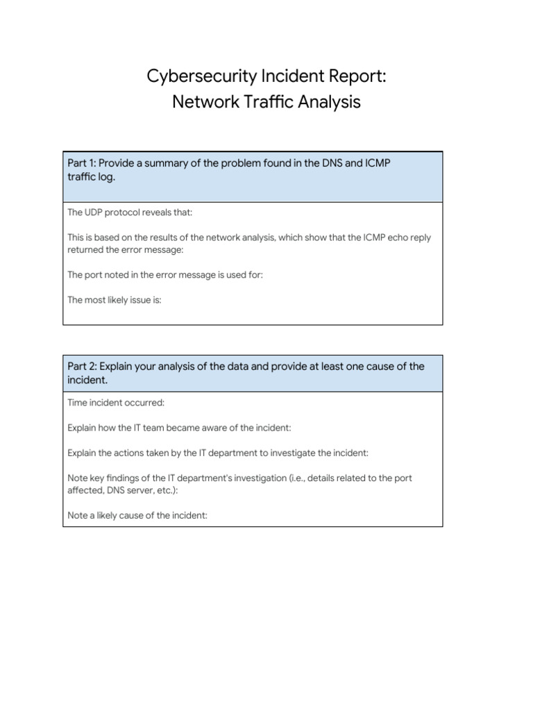 Cybersecurity Incident Analysis Report | PDF