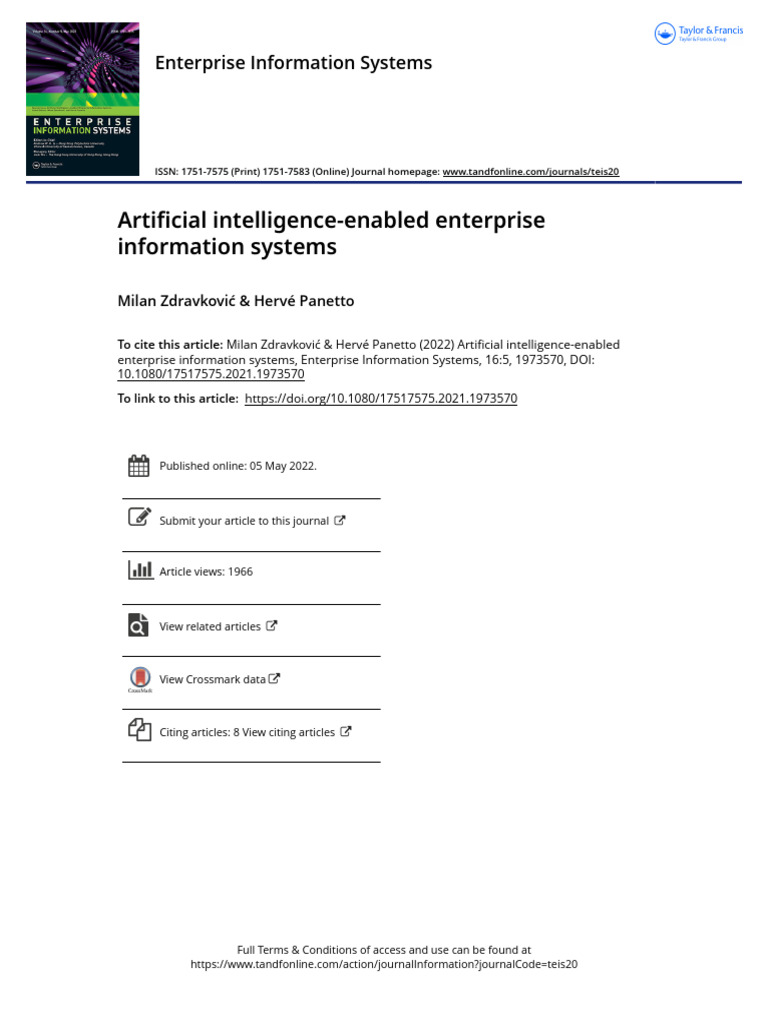 AI in Enterprise Information Systems | PDF | Artificial Intelligence ...