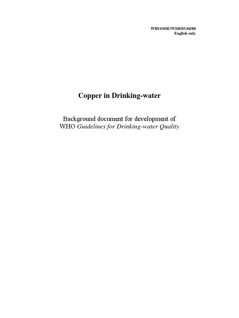 Copper in Drinking-Water | PDF | Copper | Chemistry
