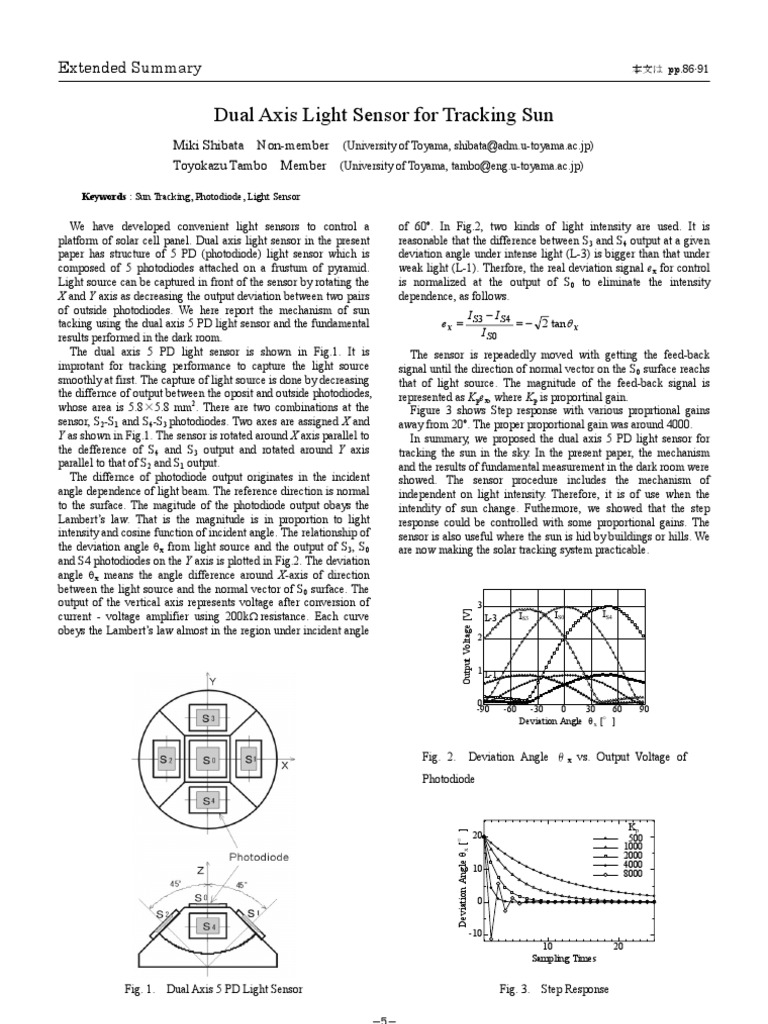 Dual Axis 5 PD Light Sensor for Sun Tracking | PDF | Electromagnetism ...