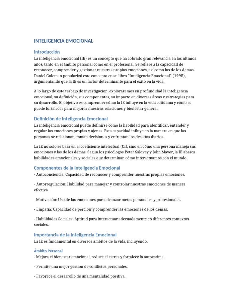 Claves de la Inteligencia Emocional | PDF | Inteligencia emocional ...