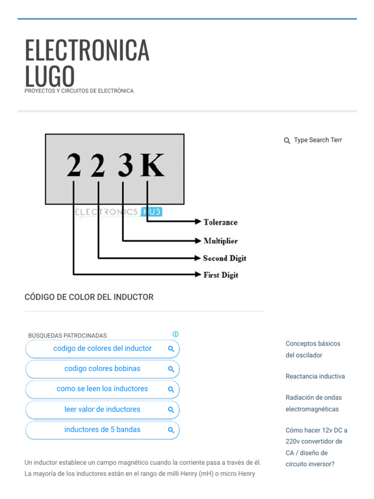 Código de Colores para Inductores | PDF | Inductor | Rectificador