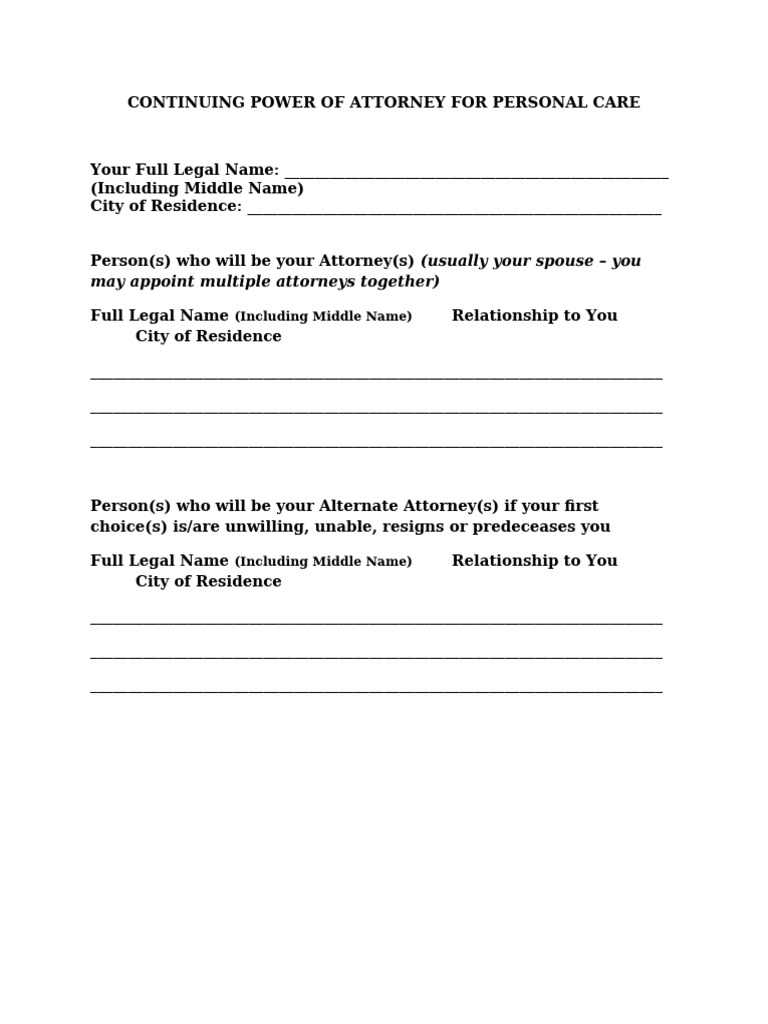 Power of Attorney and Will Template | PDF | Family | Kinship And Descent