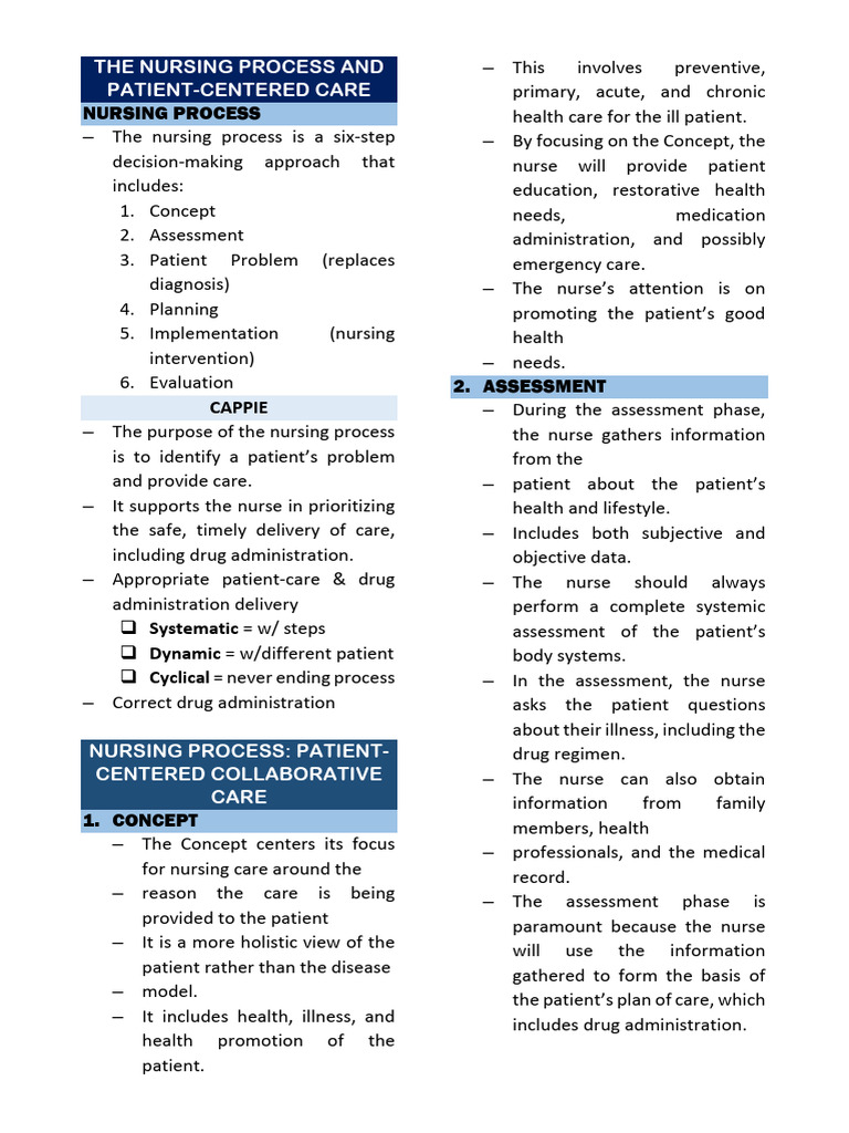 Nursing Process for Patient-Centered Care | PDF | Medicine | Clinical ...