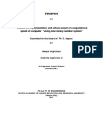 "Studies On Implementation and Enhancement of Computational Speed of Computer "Using New Binary Number System"