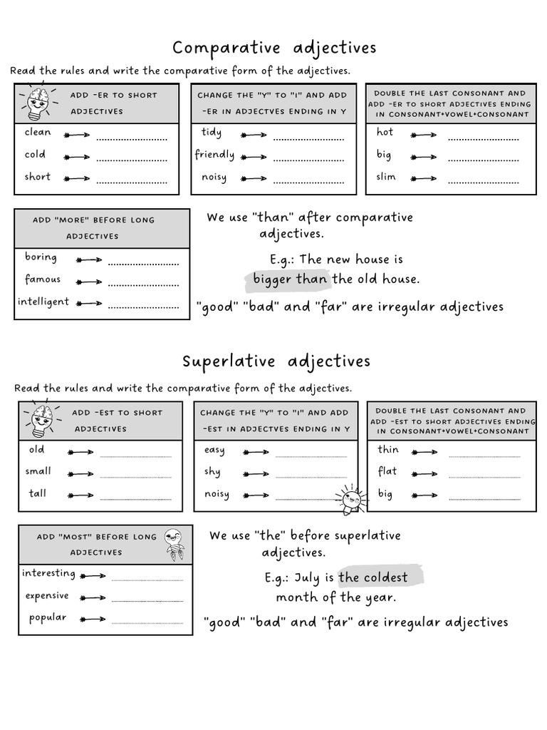 COMPARATIVE AND SUPERLATIVE LIST PDF visual data 4