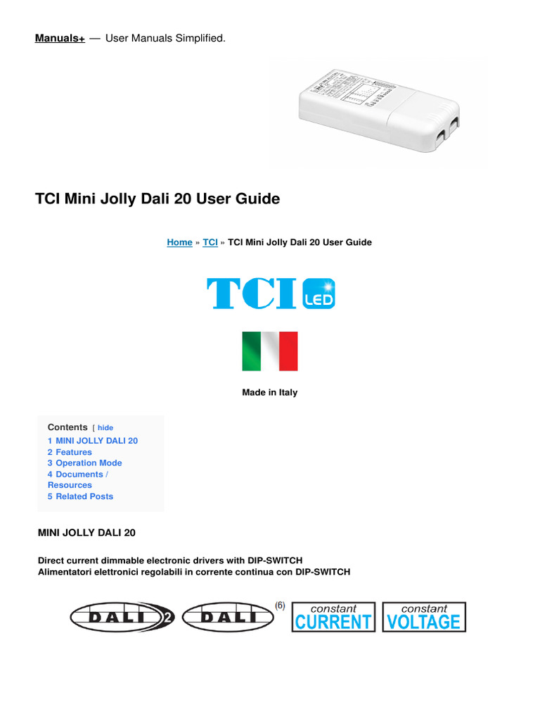TCI DC JOLLY dimmbarer Universal-Konverter für LED 15-20W, 350-900mA, 10-24V