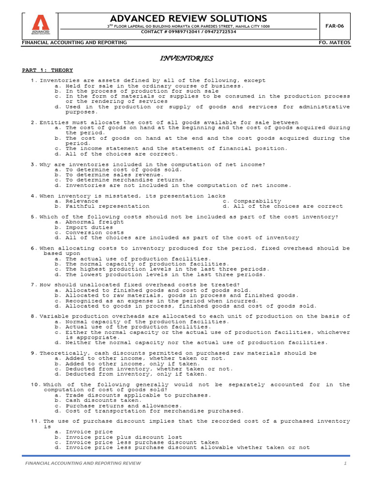 06 Inventories | PDF | Cost Of Goods Sold | Inventory